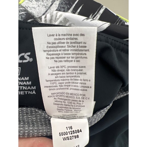 Asics Everysport Short Womens M Elastic Waist Black White Athleisure Workout NEW - Picture 10 of 15